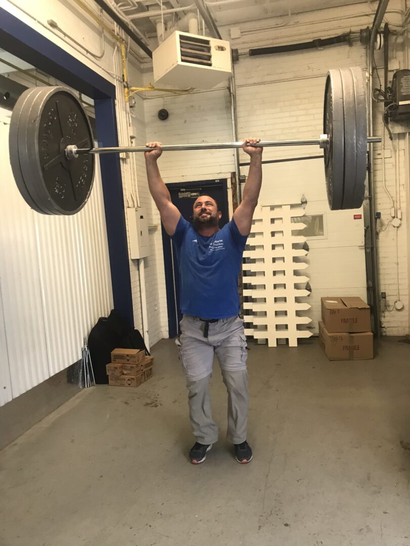 A person lifting weights